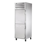 True STA1DT-2HS-HC - Refrigerator/Freezer, one-section, (2) solid half doors, stainless steel front & sides